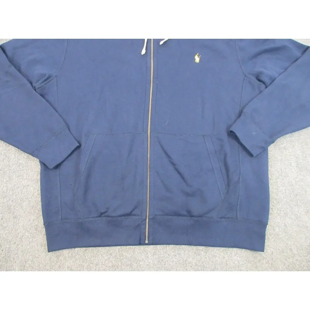 Polo‎ Ralph Lauren Sweater Mens 2XL XXL Blue Zip Outdoors Hoodie Sweatshirt Logo